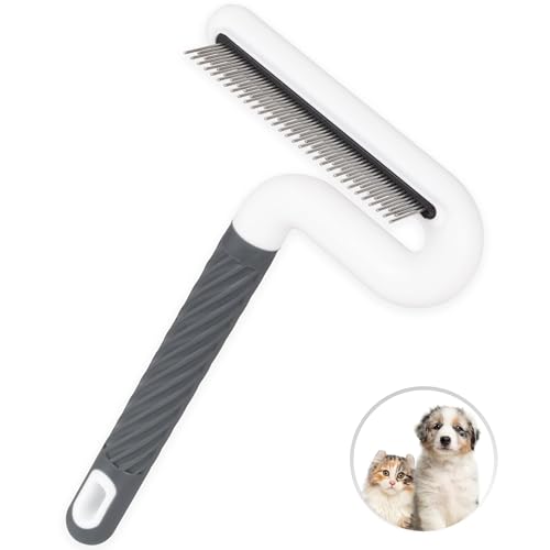 Pet Flea Comb for Dogs & Cats | Long & Short Steel Teeth|Gentle Detangling Tool | Safely Removes Tangles, Knots & Matted Fur | For Short/Long Hair Pets | Model TG2038 (Lime)