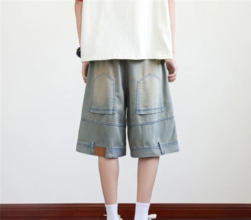 Spring Washing Jean Pants Men Street Cowboy Cropped Pants3