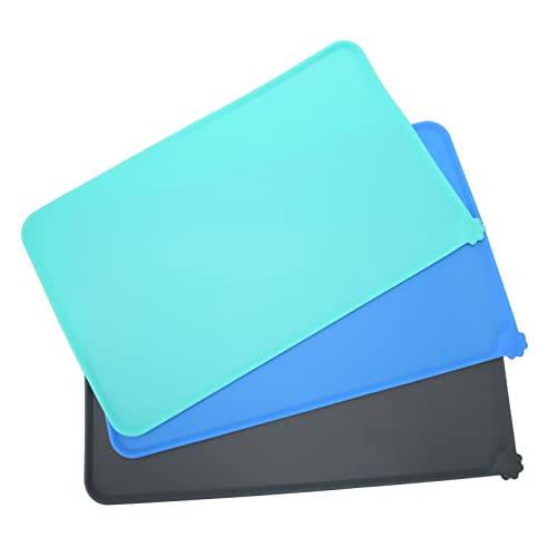 Lot de 3 sets de table en silicone pour animaux imperméables - 4