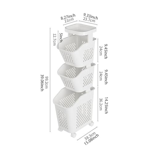Panier à linge grande capacité respirant à structure robuste PP 3 niveaux - 3
