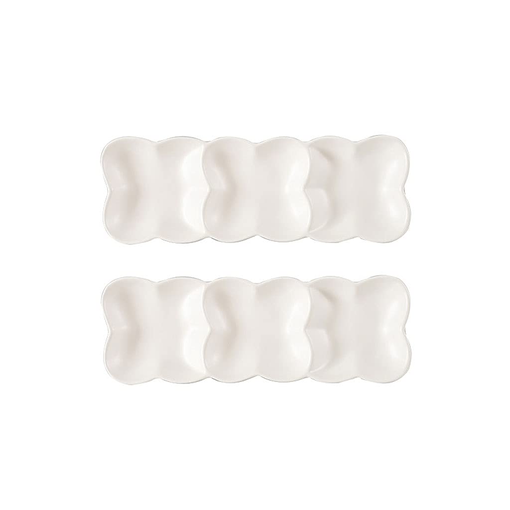 Set di 3 piatti per salsa di soia e antipasti, per condimenti e salse di ketchup, perfetti per ristoranti e cucina (bianco)