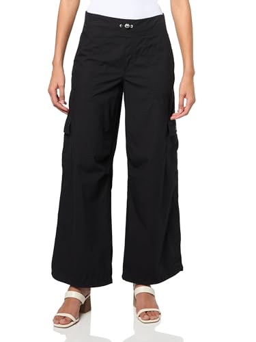 Pantalon cargo large DKNY femme avec taille réglable en cordon style survêtement confortable
