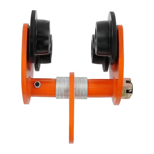 Push Beam Trolley 2T 3.54-5.51 Inches Adjustable Overhead Geared Beam Trolley Hoist Tackle with Dual Track Rollers, I-Beam Manual Trolley for Construction Sites, Docks, Factories, Warehouses