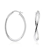  Linea Italia Gioielli - Orecchini per Donna a Cerchio 35x25mm in Argento 925 - Made in Italy certificato