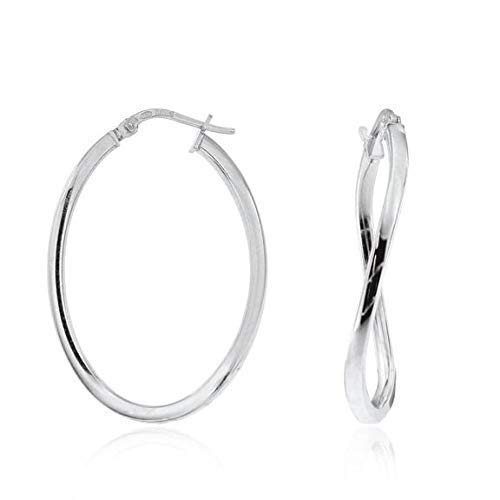 Linea Italia Gioielli - Orecchini per Donna a Cerchio 35x25mm in Argento 925 - Made in Italy certificato