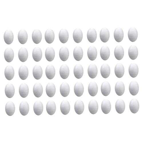 UGPLM Ovos de espuma Ovos de poliestireno em branco para decoração de artesanato Ovos falsos Ovos de