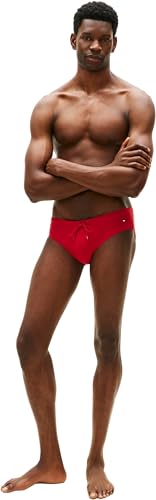 Tommy Hilfiger Męskie majtki UM0UM03726 Kąpielówki, CZERWONE (Średni Czerwony), L