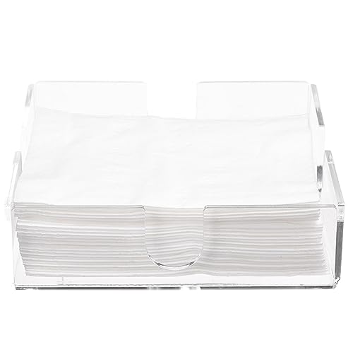 Servilletero transparente – Soporte para papel acrílico | Servilletero cena, bandeja servilletas baño y dispensador pañuelos para mesa comedor, coc , fie , hotel aodom