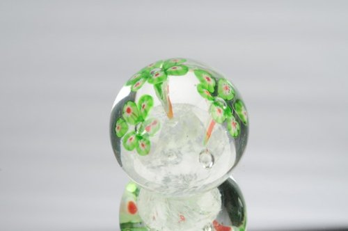 M Design Art Handcraft GlassGreen Millefiori Glass Paperweight