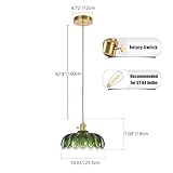 XZHGCEE Glass Pendant Light Green Ceiling Light, Hanging Ceiling Lights Vintage Pendant Light, Pendant Lights for Kitchen Island Bedroom Hallway Study Room Coffee Bar - Image 7
