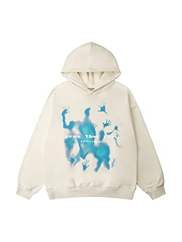 Vamtac Mens Hooded Sweatshirt Fashion Fleece Hoodie Cartoon Print Casual Oversize Streetwear Pullover For Men And Women #TOP22