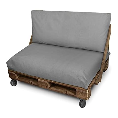 HAPPERS Cojín de Exterior Desenfundable para Palets 120x60 Naylim Impermeable Gris Claro Cover