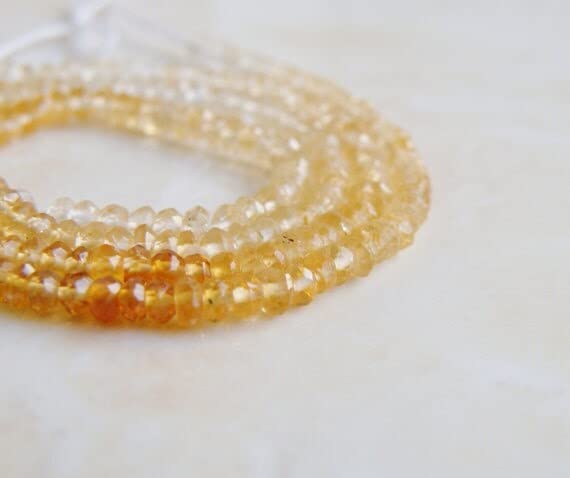 Citrine perles facettées 3mm jaune ombré pour réparer et sublimer un collier
