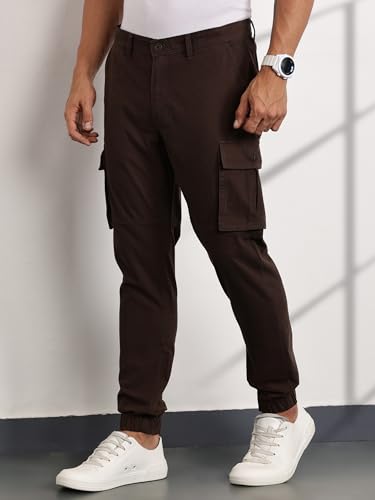 Image of Thomas Scott Men's | Solid | Light Weight | Breathable Fabric | Mid Rise | Regular Fit | Cotton Blend | Button Waist | Chino Trouser | Pants