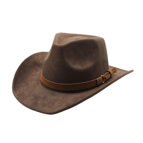 Chapeau Fedora en daim noir chapeau de cowboy occidental pour homme et femme