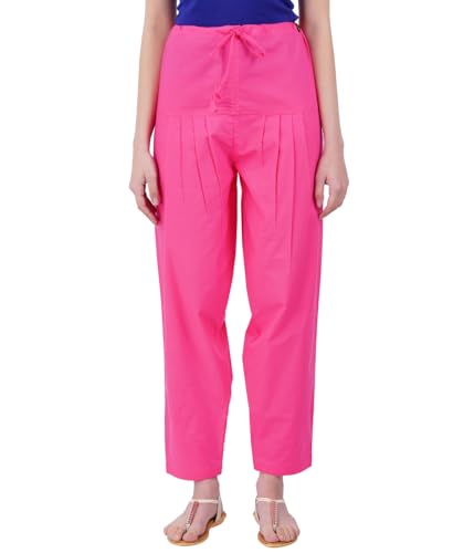 Image of Happy Bunny Salwar Pant - Modern Style Pure Cotton for Women - Ethnic Semi Patiala Trouser - Office,Home - All Day Comfort Wear with Drawstring