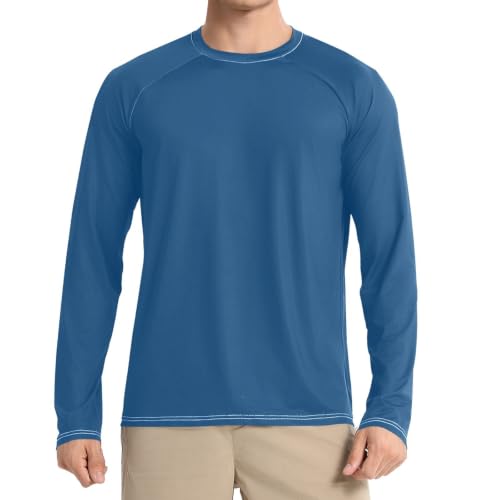 Camisas de natación para hombre de manga larga holgadas con filtro solar UPF50+