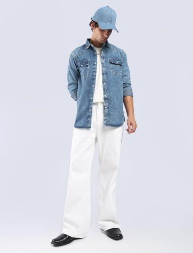 Image of INKD Men's Regular Fit Shirt - 100% Cotton | Casual Shirts for Men | Full Sleeve