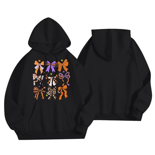 Halloween Hoodies for Women 2025 Fall Fashion Long Sleeve Cute Ghost Graphic Lightweight Hoodie with Pockets