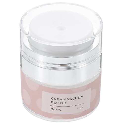 Healifty Tarro Cosmético Airless de 15g Botella al Vacío para Crema Facial Frasco de Crema de Viaje Color Rosa Envase sin Aire para Cuidado Piel Envase Bomba para Evitar Fugas