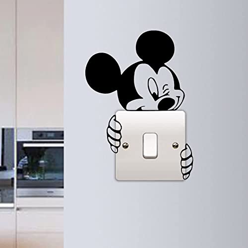 Autocollant Mickey Mouse en vinyle pour interrupteur mural de chambre d’enfants