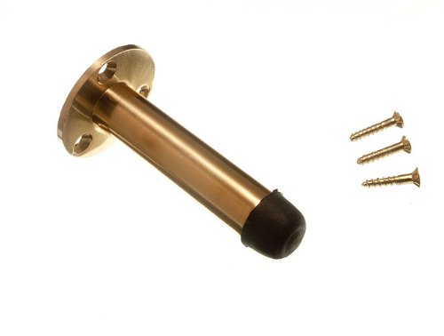 6 of Door Stop Stay Pillar Type 75Mm 3 Inch Polished Brass with Screws
