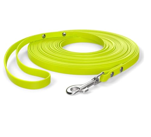 10m guinzaglio da traino, guinzaglio per cani, passante per le mani, giallo neon, extra stretto, sporco e idrorepellente