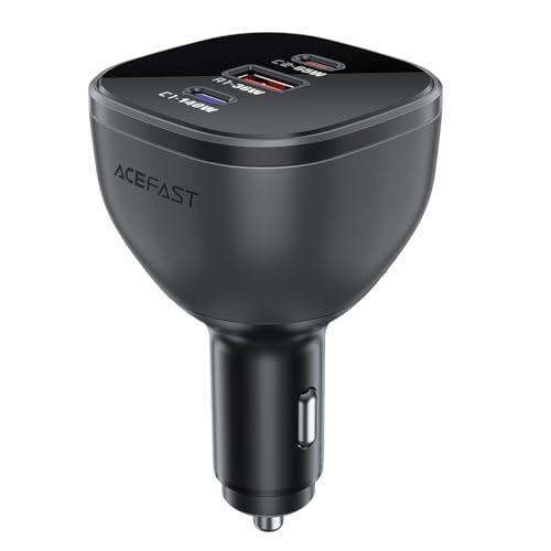 ACEFAST Car Charger 66W & 165W – Multi-Port USB-C & USB-A Fast Charger with PD3.0/PD3.1 & QC4+ for DJI Drones, Laptops, Smartphones, Tablets, Gaming Devices (B14-165w)