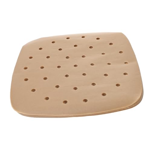 HOMOBABE 100個 エアフライヤー用紙ライナー 耐油耐熱シリコーンオイル加工 ノンステック調理用紙 家用オーブン蒸し器対応 食品衛生法適合