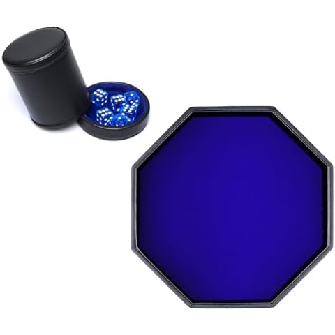 The Bundle of Dice Cup Set and Matching Tray - Black and Blue Cover