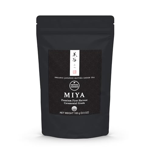 Matcha Konomi MiyaMatcha 100g - Organic Premium Ceremonial Japanese Matcha Green Tea Powder - First Harvest, Radiatio Free, No Additives, Zero Sugar - USDA Certified