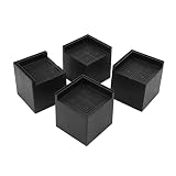 Ejoyous Rialzi per Mobili Cuscini per Rialzo delle Gambe del Letto in Plastica Eva Confezione da 4 Design Quadrato da 3,15 Pollici Supporta Fino a 2200 Libbre per Divano Letto Tavolo Divano Lavatrice