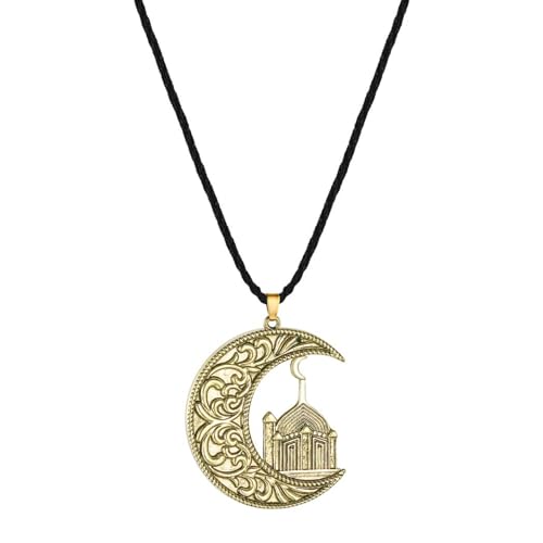 Pendentif mosquée et croissant de lune en finitions haut de gamme