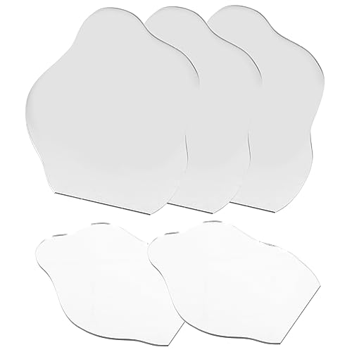 Homoyoyo 5pcs Irregular Mirror Disc Decorative Acrylic Makeup Mirror for Home Decor Thick for Bedroom and Living Room Reflection Easy to Use