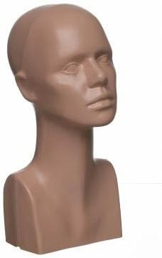 15" Tall Female Mannequin Head Durable Plastic Flesh Color (50014)