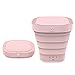 Mini Waschmaschine Klein Tragbare Faltbare Camping Waschmaschine (Gefaltete HöHe:11cm) Elektrische Kleine Turbo Reisewaschmaschine FüR Single Apartments (Pink)
