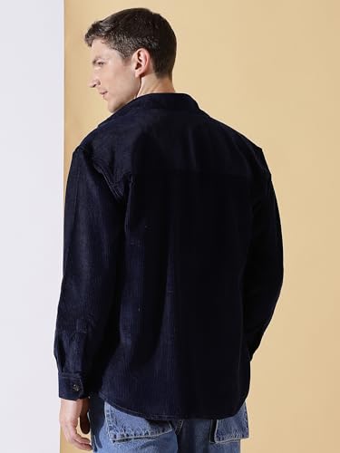 Image of Thomas Scott Men's Premium Spread Collar Double Pocket Corduroy Oversized Shackets