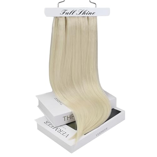 Image of Full Shine Weft Hair Extensions Human Hair, Platinum Blonde 10 Inch 50G | Remy Straight Hair, Sew In Weft Extensions, Real Human Hair, Daily Wear For Women