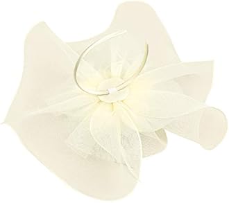 LONTG Women Fascinator Headband Pillbox Hat Big Flower Wedding Bridal Headdress Headpieces Race Ascot Hat Burlesque Feather Flapper Hair Accessory for Evening Cocktail Party Prom Church Hen Party