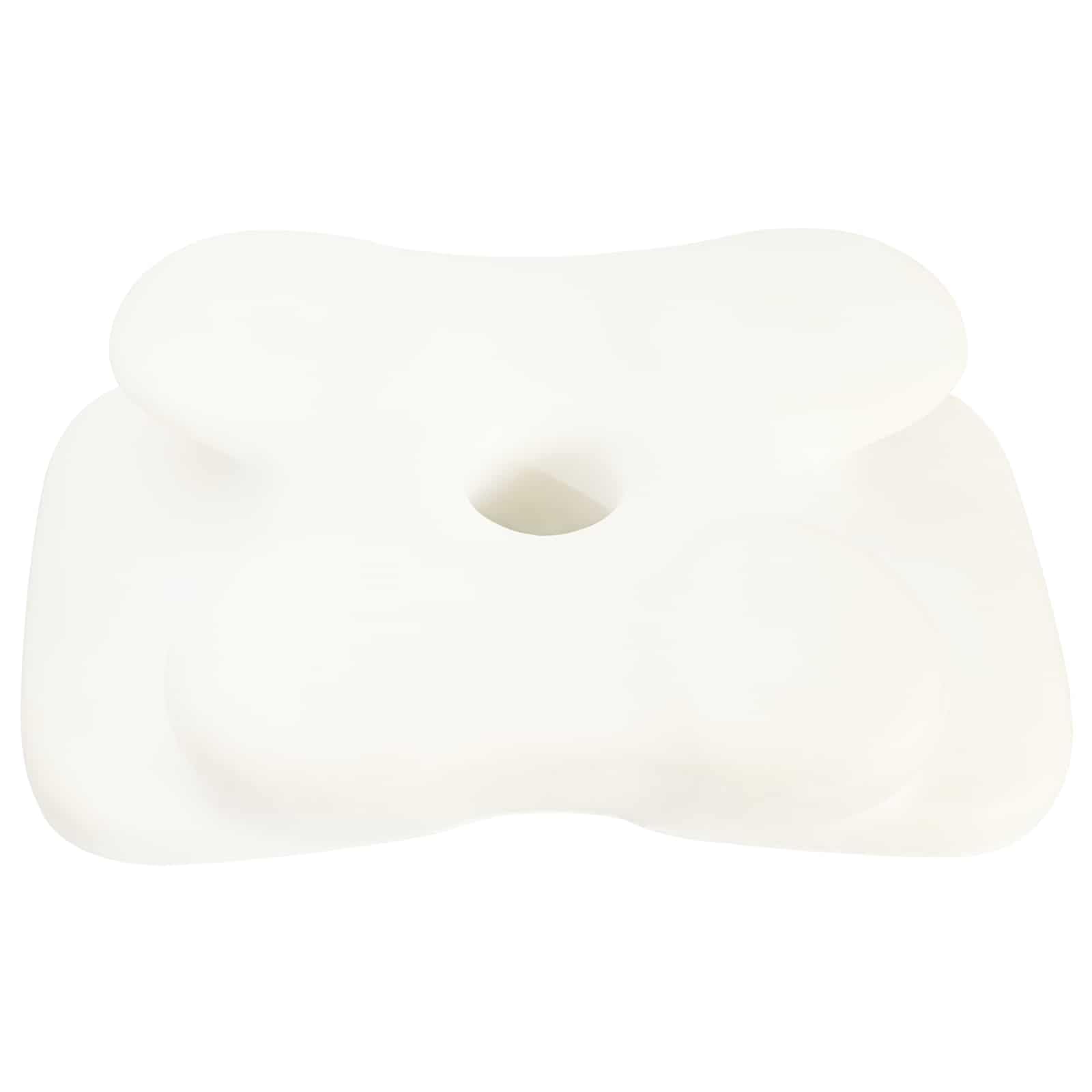Almohada cervical blanca de espuma viscoelástica 58 x 37,5 x 12 cm, almohada ergonómica con espuma viscoelástica transpirable y funda lavable a máquina para aliviar el dolor de cuello y