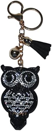 Popfizzy Rhinestone Owl Keychain for Women, Girl’s Backpack Key Fob, Bling Purse Charm for Handbags, Crystal Bag Charms