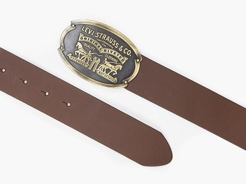 Cinturón hombre Levi's Billy Plaque de piel negra con hebilla rectangular 2