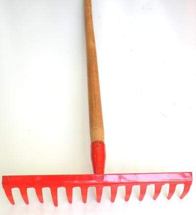 13-Tine Forged Bow Rake, Solid Aim Tools Garden Rake, Durable Head Rake with 47" Hard Wood Long Handle, 13-Tine (3.15" x 13.75") Garden Rake.