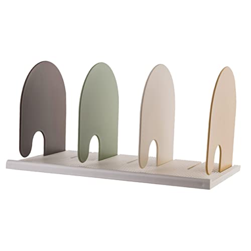 Serre-livres de bureau multi-grilles en plastique pour rangement maison