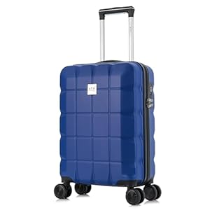 ATX Luggage 55x36x20cm Cabin Suitcase Super Lightweight Small Suitcase Approved for 100+ Airlines Including EasyJet, Ryanair, British Airways & Virgin Atlantic (Midnight Blue, 21Inches, 33Liter)
