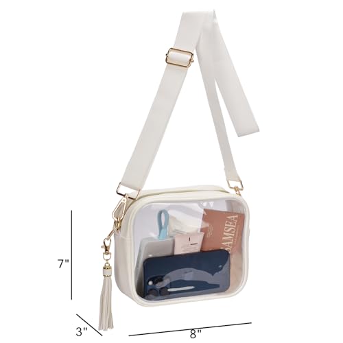 Image of Clear Crossbody Bag Stadium Approved Clear Purse - Transparent Messenger Bag with Front Pocket