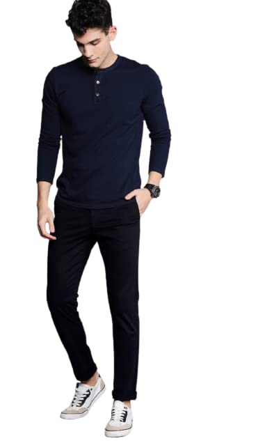 Black, Causal Trousers for Mens