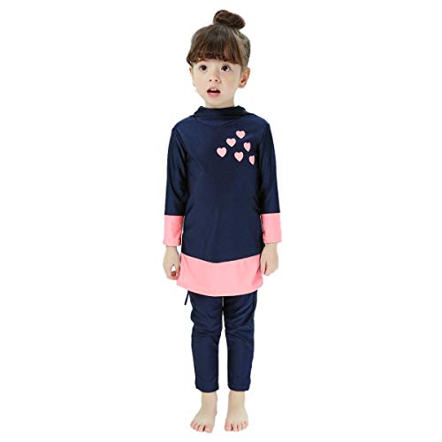 ODIZLI Girls Full Cover Hijab Burkini Swimsuit Modest Muslim Long Sleeve Swimwear Bathing Suit