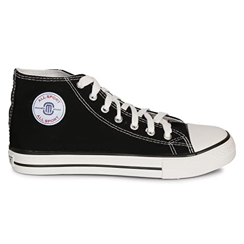 Image of MOZAFIA Men's High-Top Canvas Sneakers - Stylish, Comfortable Lace-Up Casual Shoes, Durable Fashion Streetwear Kicks.