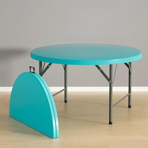 Mesa redonda plegable, mesa de comedor grande de 60 pulgadas para jardín, patio, cocina, camping, picnic, catering, diseño versátil, ahorra espacio, perfecta para eventos